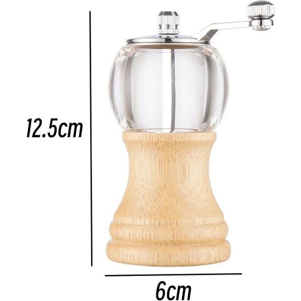 Drewniany MłYnek Do Soli I Pieprzu Z Korbką RęCzną Mini MłYnek Ceramiczny Wielofunkcyjny MłYnek Do Pieprzu SóL BBQ Przyprawy NarzęDzia-image