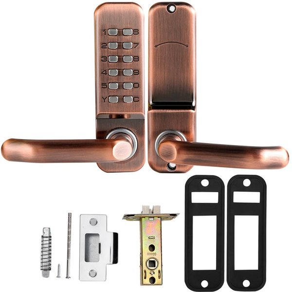 Cerradura De Puerta MecáNica Inteligente Digital Con BotóN De PresióN Para El Hogar Teclado CóDigo ContraseñA Sin Llave Impermeable-image