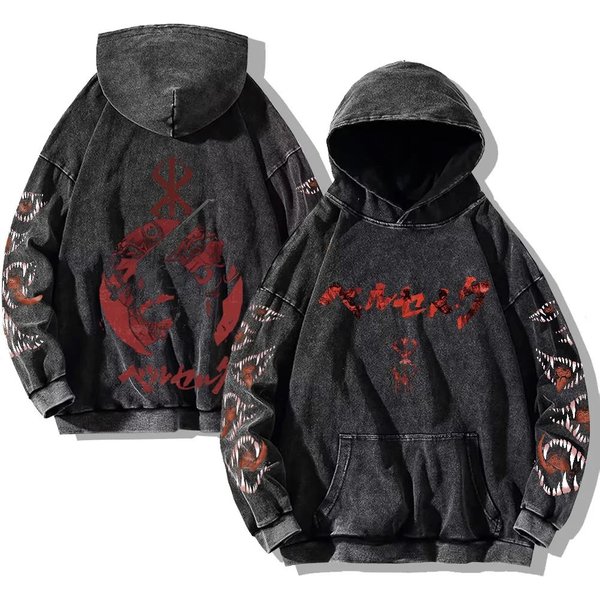 Berserk Odzież Anime Guts Fajny Nadruk Graficzny Bluza Z Kapturem MęSka Damska Oversize Bluzy BawełNiana Casualowa Bluza Harajuku Streetwear Xxxl-image