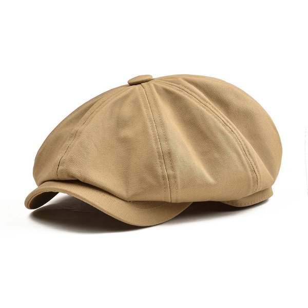 Botvela Czapeczka Newsboy MęSka BiałA BawełNiana Czapka Twillowa Damskie Czapeczki Baker Boy Retro DużY Nakrycie GłOwy DużA Czapka Cabbie JabłKo Beret Kierowcy 63Cm Khaki-image