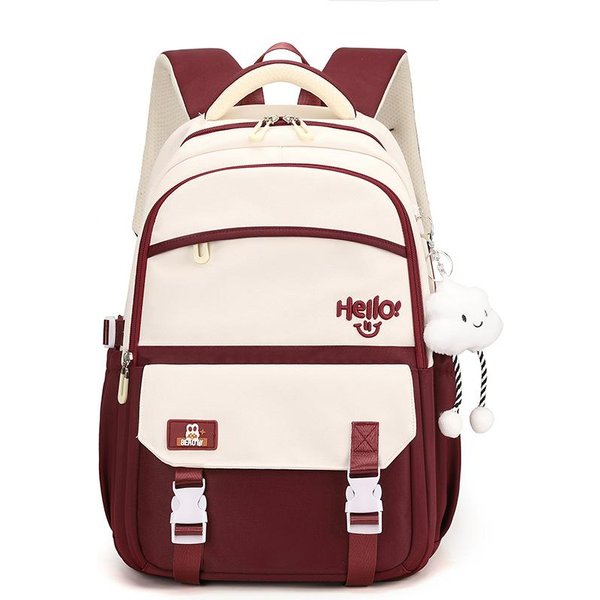 Nueva Mochila Escolar De Gran Capacidad Estilo Coreano Moda Chica Mochila Linda Mochila Fresca Y Casual Para Estudiantes De Secundaria White-image