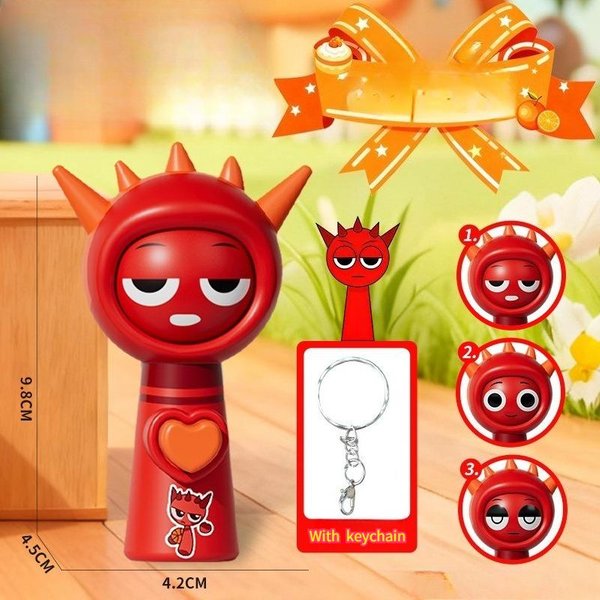 1/6 Szt. Mini Sprunki Figurka Akcji Zabawka ZmieniająCa Twarz Filmowe Sprunki Wenda Model Lalki Figurki Z Brelokiem Prezent Dla Dzieci Red-image