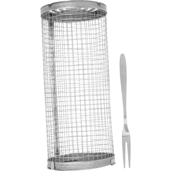 Cesta De Barbacoa Rodante Malla De Alambre De Acero Inoxidable De Rejilla Abierta Cesta De Cilindro Para Parrilla Para Pescado L(For 6.5-9Kg)-image