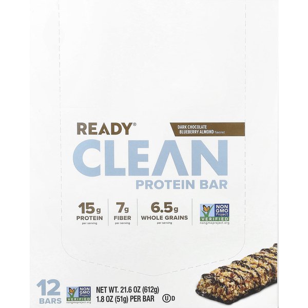 Lista, Barra De ProteíNas Limpia, Chocolate Negro AráNdano Almendra, 12 Barras, 1.8 Oz (51 Gramos) Cada-image
