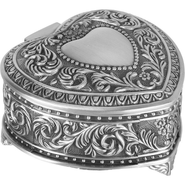 Joyero De Metal Con Forma De CorazóN, Caja De AleacióN Vintage Con Forma De CorazóN, Organizador Ligero De Baratijas Con Forma De CorazóN-image