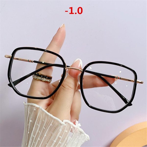-1.0-1.5-2.0-2.5-3.0 Hasta -6 Gafas De MiopíA Terminadas De Gran TamañO Para Hombres Mujeres Lentes Transparentes Gafas Graduadas Para MiopíA Brown-image