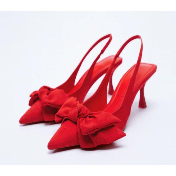 Traf Moda Fiesta Tacones Altos Sexy Negro Azul Zapatos De SalóN Puntiagudos Sandalias Con TacóN SeñOras Noche Elegante Tacones De SatéN Zapatos Casuales De Mujer 41 Red-image