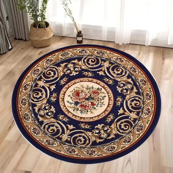 Alfombra Redonda Persa Alfombra Redonda Alfombra De BañO DecoracióN Del Hogar Sala De Estar Cocina Alfombras Para Dormitorio Regalo 80X80CM-image