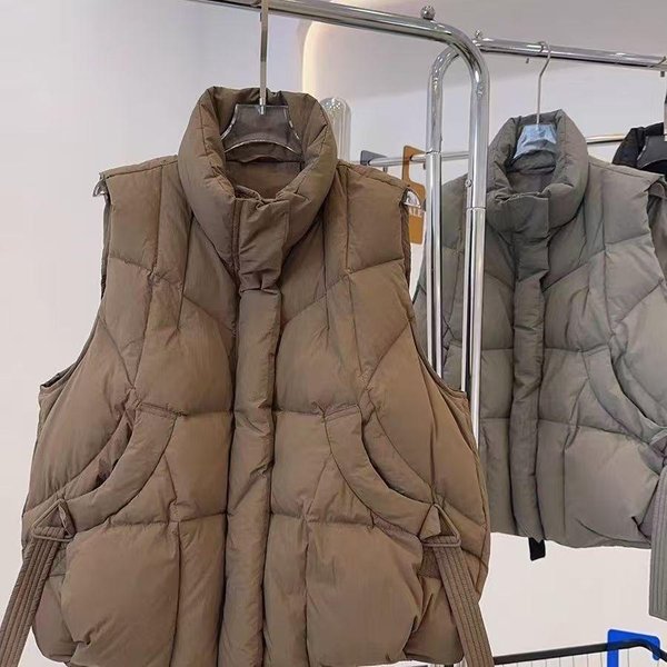 Jesień I Zima Kamizelka Puchowa Damska Moda Damska Kurtka Puchowa Kamizelka Kurtka Trend L BrąZowy-image