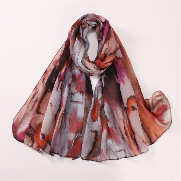 Bufanda Chal De Seda Nube Fragante Vintage Bufanda Acuarela Bufanda Estampada ProteccióN Solar PañUelo Para La Cabeza Black-image