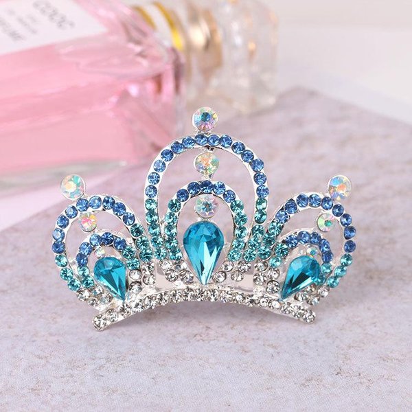 KryształOwy Grzebień Tiara KsiężNiczki Spinka Do WłOsóW Z Cyrkoniami Grzebień Urodzinowy Korona DziecięCa Tiara Korona Na WystęP Dla Dziewczynki-image