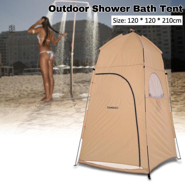 Tomshoo-Ducha PortáTil Para Exteriores, BañO, Vestuario, Tienda De CampañA, Refugio, Camping, Playa, Inodoro De Privacidad Beige-image