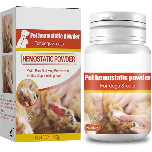 Polvo HemostáTico Para La CicatrizacióN De Heridas De Mascotas, Seguro Para Perros Y Gatos, 50 G.-image