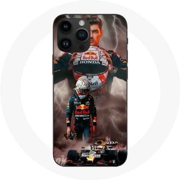 Coque Pour Iphone 14 Pro Max Formule 1 Max Verstappen Casque F1 - Maniacase-image