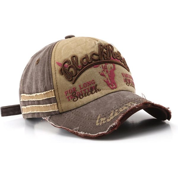 Retro Spierana BawełNiana Czapka Baseballowa Hip Hop Haft Z Literami Czapka Dad Dla MężCzyzn Kobiet Regulowana BawełNiana Czapka Snapback (Khaki,54-60Cm) Khaki-image