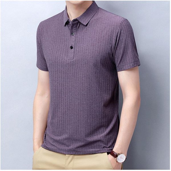 Camiseta De Manga Corta Nueva De Verano Para Hombre Estilo Coreano Holgada Casual De Negocios Media Manga Moda Juvenil Camisa Polo 2XL Gray-image