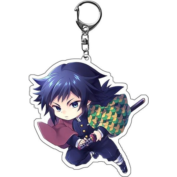 Anime Demon Slayer Kimetsu No Yaiba Brelok PierśCień KreskóWka Kamado Tanjirou Kamado-Nezuko Tomioka Giyuu Figurka Model Prezent Blue-image