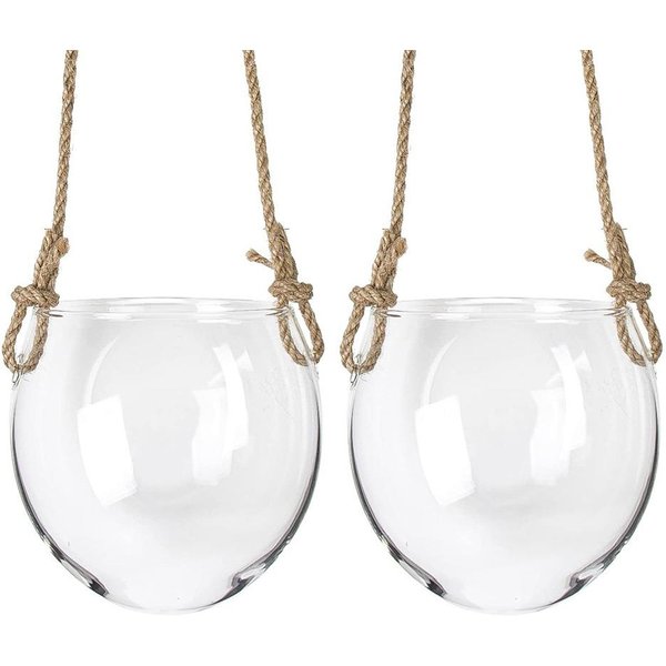 Wykwintny Hydroponiczny WisząCy Wazon Szklana Doniczka Wazon Montowany Na ŚCianie WystróJ Ogrodu Biura 2Pcs-image