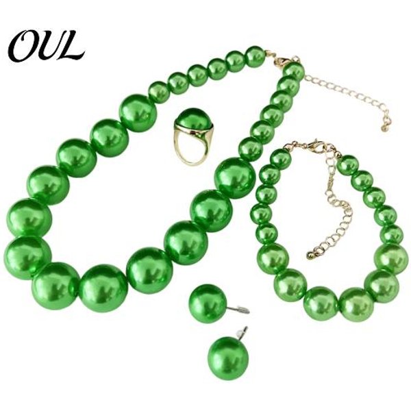 Kolczyki I Naszyjnik Z Sztucznych Pereł 3 Szt./Zestaw Zestaw BiżUterii Z Imitacji Pereł, Regulowany DłUgość Choker Z Kolczykami Studs BiałY Zestaw Sukienki I Bransoletka, Na Wesela-image