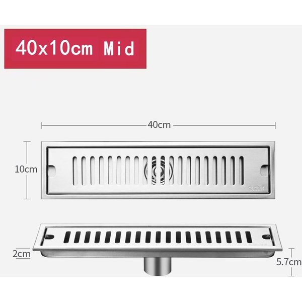 DesagüE Lineal Para Ducha De Acero Inoxidable - DesagüE De Piso Rectangular Largo Para BañO Y Cocina-image