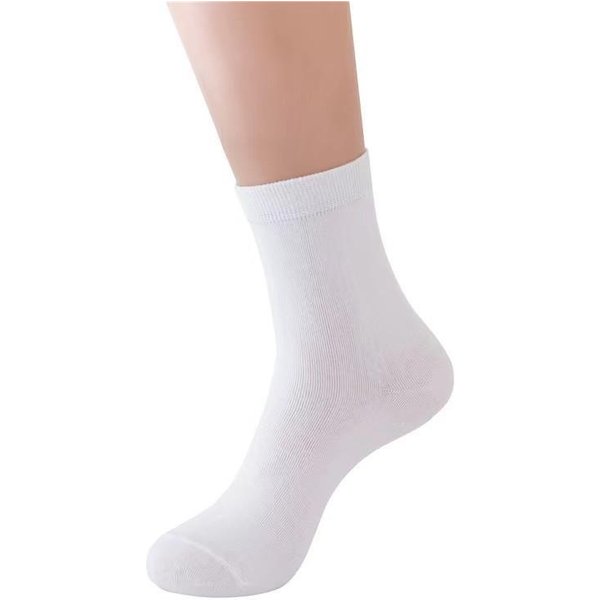 10 Pares De Calcetines De Tubo Medio Para Hombre - Ligeros, Transpirables, Serie De Color SóLido Para Uso Diario Y De Negocios 10 Pairs Blanco-image