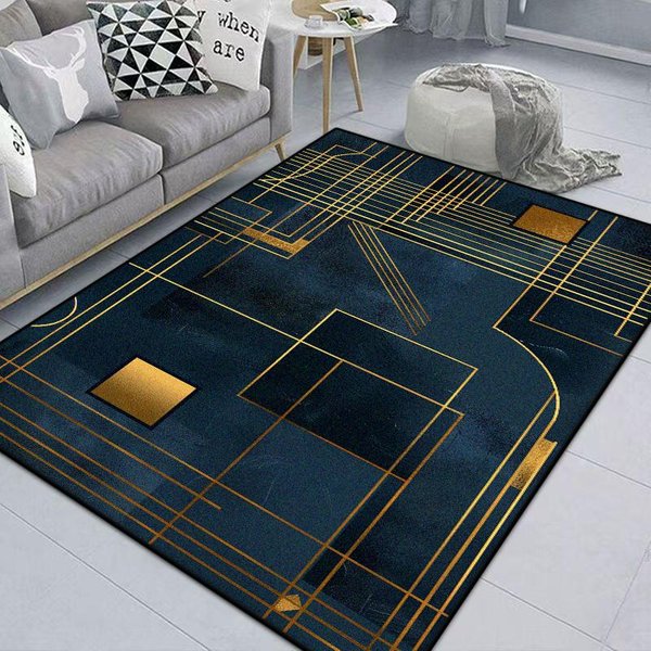 Nowoczesny Geometryczny Dywan Salon Dom Luksusowy Nordycki WystróJ Domowy Przy ŁóżKu MożNa Prać W Pralce Mata AntypośLizgowa Dywan Do Sypialni PokóJ Gier 60X90Cm Door Mat-image
