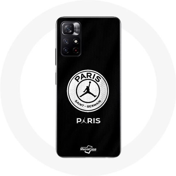 Funda - Maniacase - Xiaomi Redmi Note 11S 5G - Logo PSG - Fondo Negro - Flexible Negro-image