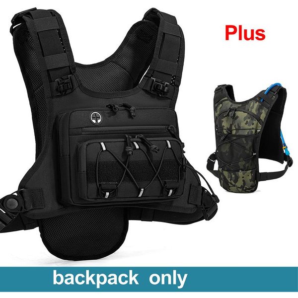 Mochila De Pecho Para Correr Chaleco De HidratacióN Para Ciclismo Senderismo Carrera De Bicicleta MaratóN Bolsa Hombres Mujeres Bolsita Deportiva Mochila De Camping Other Negro-image
