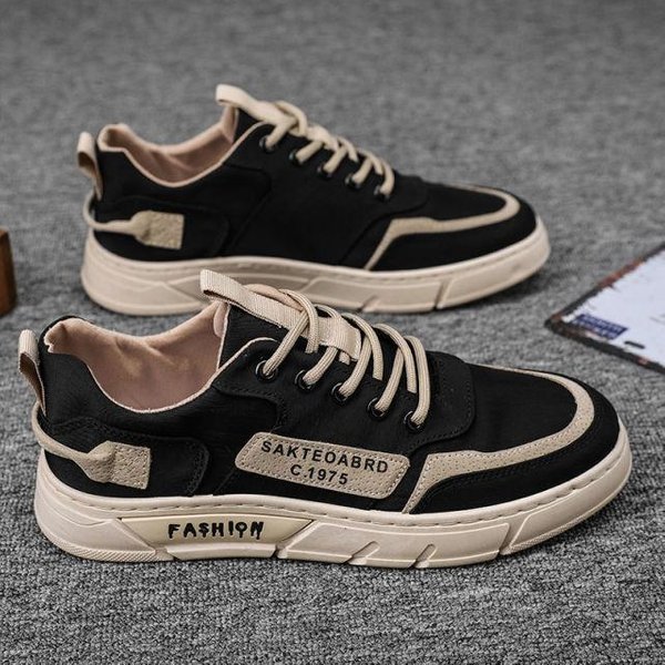 Zapatos Transpirables Nuevos De Verano Para Hombre Tendencia Zapatos De Tabla Para Hombre Lona De Paraguas Zapatillas Deportivas Casuales VersáTiles 44 Negro-image
