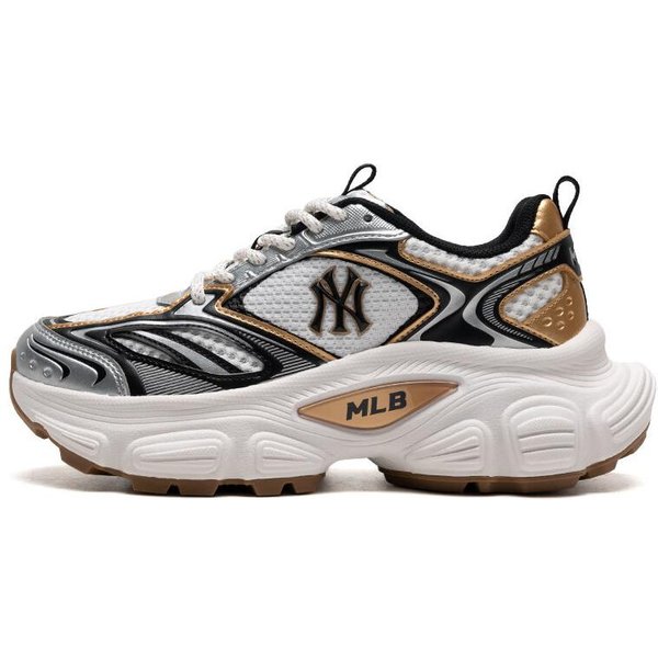 Zapatillas De Lona MLB New York Yankees CóModas Antideslizantes Duraderas De CañA Baja Estilo Papá Unisex Platino 3ASHWD15N-50GOL 36.5-image