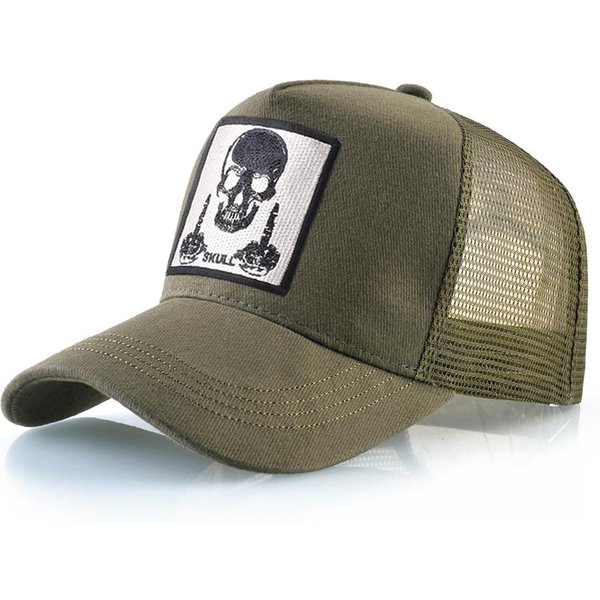 Unisex Czapka Trucker MęSka Czapka Baseballowa Na Cztery Pory Roku Z Naszywką Czaszki Damski Snapback Hip Hop Czapka Baseballowa Outdoor Sportowa Codzienna Czapka-image