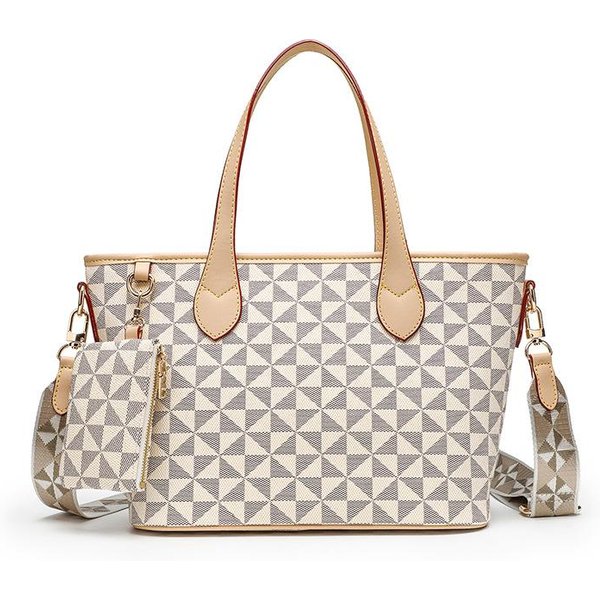 Bolso De Mano De Moda Estampado Bolso Cruzado Con Europa Y Estados Unidos Bolso De Hombro Gran Capacidad Bolso De Mujer White-image