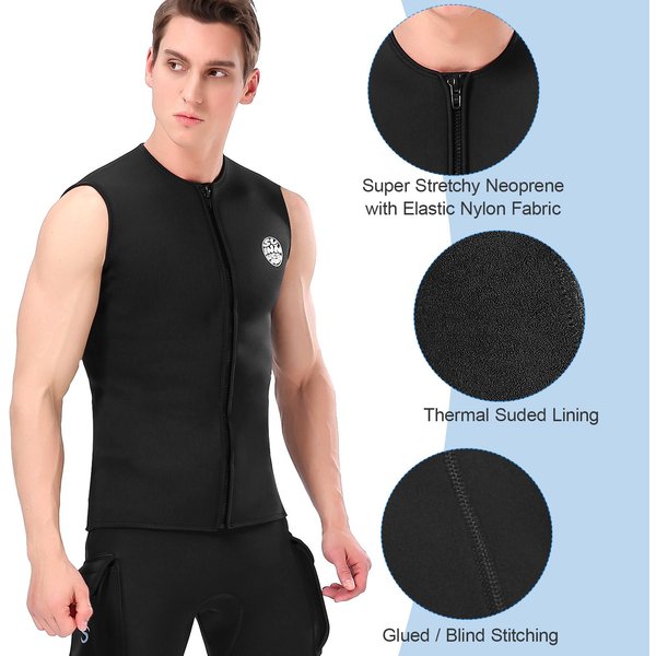 Traje De Neopreno De 3Mm, Chaleco Superior, Chaleco TéRmico CáLido Sin Mangas Para Buceo, Surf, NatacióN, NavegacióN XL-image