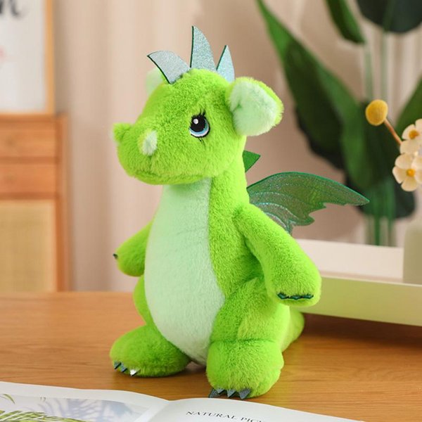 Juguete De Peluche De Dinosaurio FantáStico De Pie 22/32 Cm Relleno Dino Verde Morado Azul Dibujos Animados Peluche Regalo Calmante 22Cm Green-image