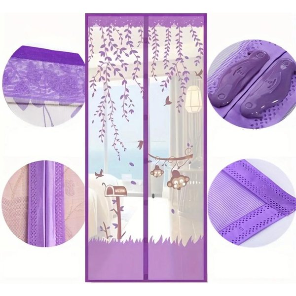 Puerta De Pantalla MagnéTica Antimosquitos Verano Transpirable VentilacióN Cortina De Puerta Puerta De Pantalla Antimosquitos Cortina De Puerta 90X210Cm-image