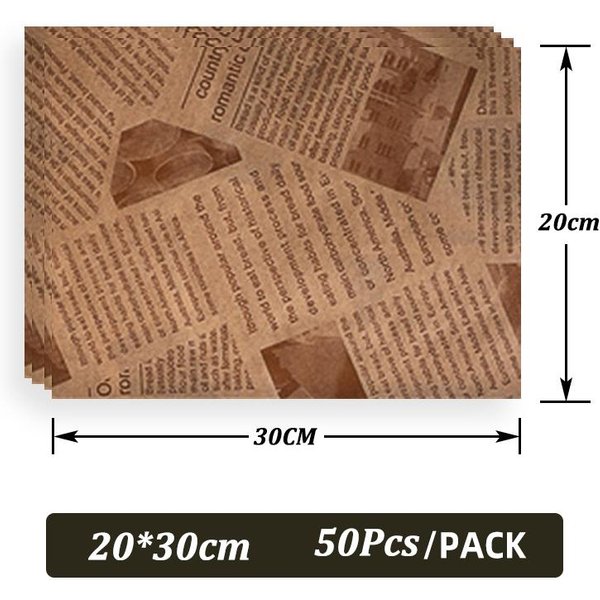 50 Envoltorios De Alimentos A Prueba De Aceite, Papel Encerado Para Hamburguesas, Papas Fritas, Papel De Aceite, Tapete De Cocina Para SáNdwiches, Pan Y Alimentos, Utensilios Para Hornear.-image