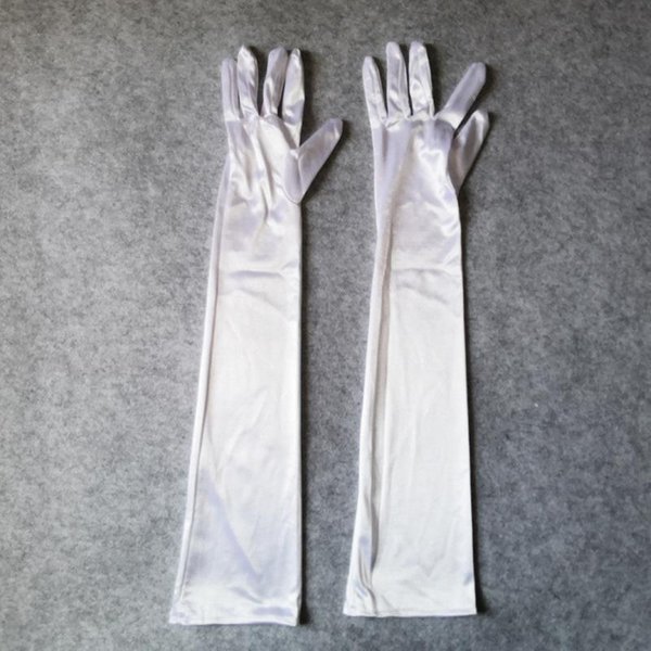 55Cm Damskie GłAdkie Satynowe Eleganckie Formalne Wieczorowe Etykieta DłUgie RęKawiczki Suknia ŚLubna Impreza MięKkie GłAdkie Cosplay WystęP Sceniczny One Size-image