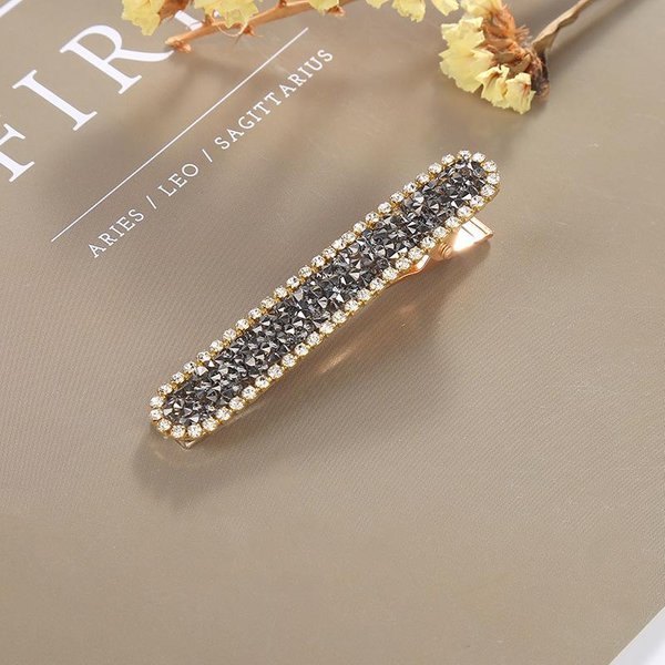 Pasadores De Pinza Para El Pelo Con Diamantes De ImitacióN Brillantes, Horquilla GeoméTrica, Herramientas De Peinado, Pasadores Para Mujeres Y NiñAs Gris-image