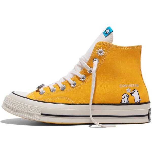 Converse Chuck Taylor All Star Wygodne Wszechstronne Wysokie Trampki PłóCienne Unisex Czerwone ŻółTe Niebieskie A21361C 42.5 Orange-image