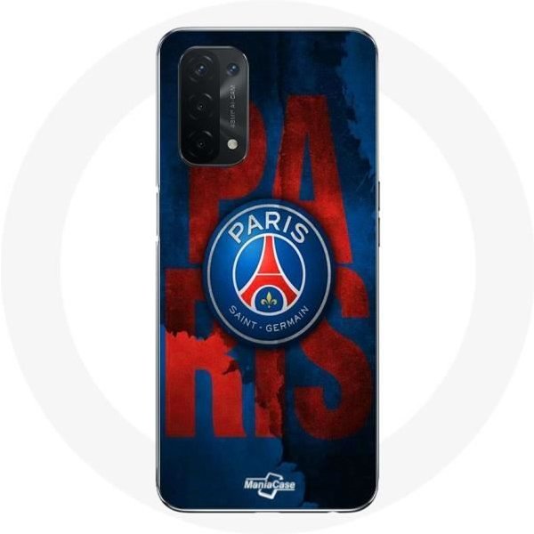 Funda - Maniacase - Oppo A74 5G - Logo Del PSG - Flexible - Azul Rojo Rojo-image