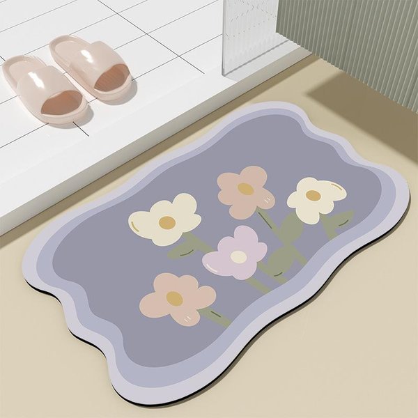 Nowoczesna Prosta ŁAzienkowa Mata Diatomowa Mata Toaletowa AbsorbująCa SzybkoschnąCa Mata Domowa Odporna Na ZużYcie AntypośLizgowa ŁAtwa W PielęGnacji Mata 40 * 60Cm Gray-image