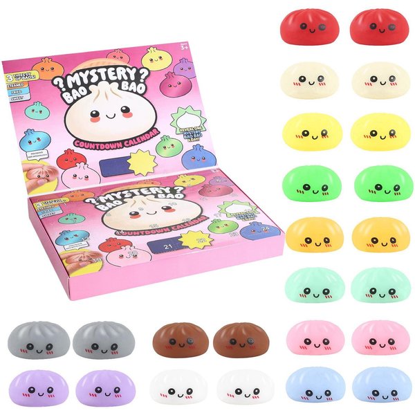 Tajemniczy Kalendarz Adwentowy PierożKóW 24 Dni Odliczanie Do BożEgo Narodzenia PudełKo Niespodzianka, Urocze MięKkie Mochi Zabawki Fidget, Zabawka Sensoryczna Do Redukcji Stresu Prezenty Dla Dzieci DorosłYch-image