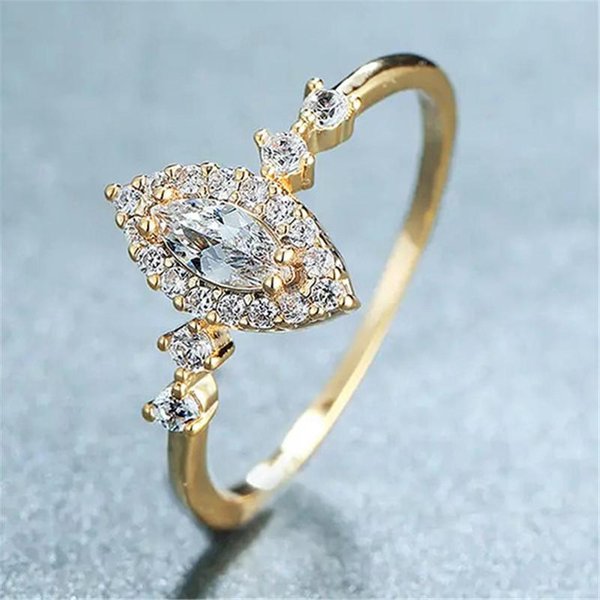 Anillos De Plata De Moda Lujo Marquise Circonita CúBica Para Mujer Accesorios De Compromiso Boda JoyeríA 9 Gray-image