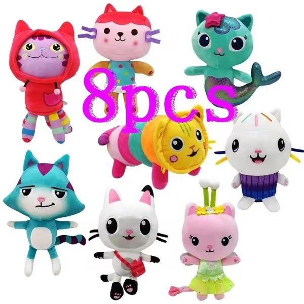 Casa De MuñEcas Gabby, Juguete De Peluche, Mercado, Animales De Peluche De Dibujos Animados, Gato Sonriente, Coche, Gato, Abrazo, MuñEcas Gaby, Regalos De CumpleañOs Para NiñOs-image
