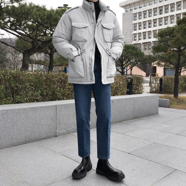 Abrigo De AlgodóN Abrigo De Hombre Invierno Estilo Coreano Moderno Terciopelo Engrosado Abrigo De Invierno Chaqueta De AlgodóN Chaqueta Corta AlgodóN 2XL Gris-image