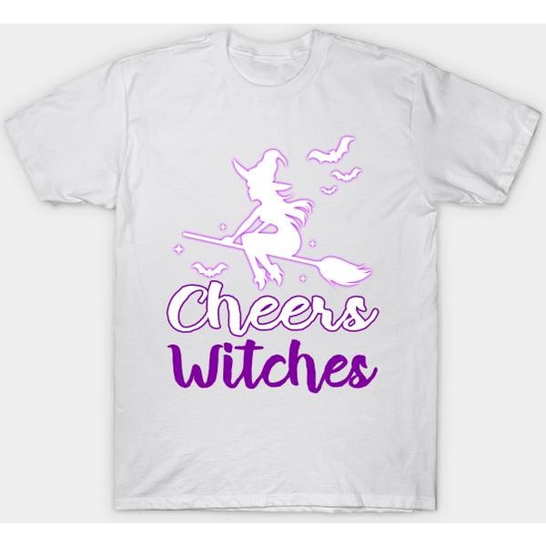 Camiseta Mujer Cheers Brujas Halloween Camiseta Divertida Halloween B ImpresióN Harajuku Kawaii Camiseta Verano Manga Corta Camiseta Femenina Top Tee 4XL Blanco-image