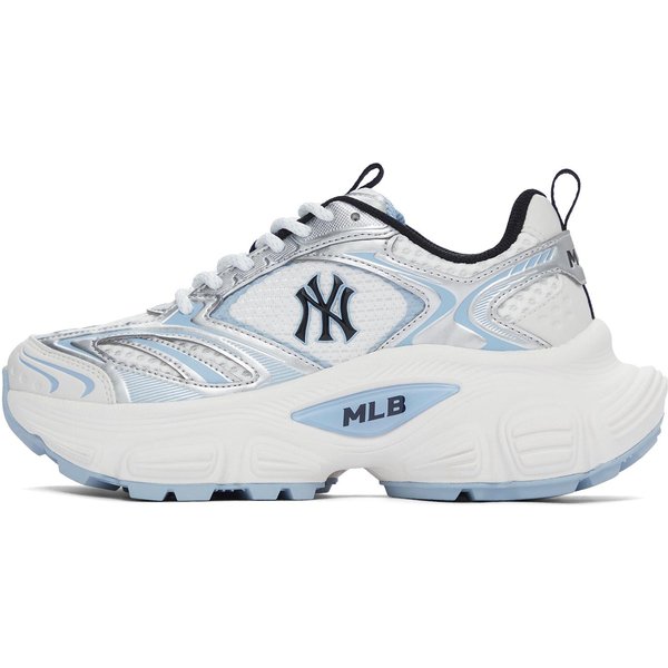 MLB New York Yankees Wygodne MięKkie Wszechstronne ZwięKszająCe Wzrost Niskie Trampki Ojcowskie Unisex BiałE Niebieskie 3ASHWD15N-50BLS 40.5 Gray-image