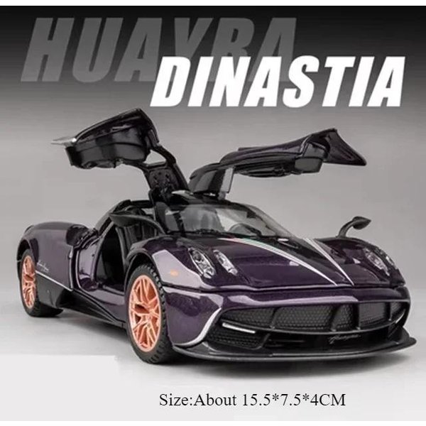 1:32 Pagani Huayra Dinastia Bc Metalowe Modele SamochodóW Sportowych Diecast Zabawki Drzwi Otwierane DźWięK ŚWiatłO Pull Back Pojazdy Prezenty Dla Dzieci-image