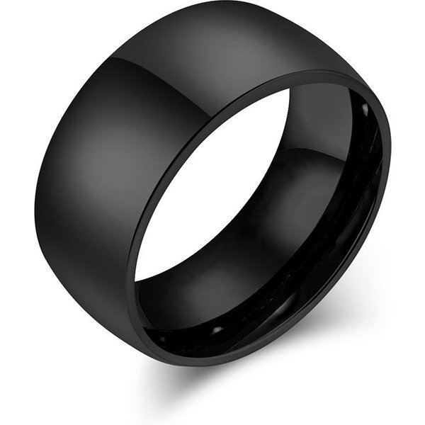 Minimalistyczny ChłOdny Neutralny Styl High End BłYszcząCy PierśCień Na Ogon Ze Stali Tytanowej MęSki I Damski PierśCień Ze Stali Nierdzewnej 13# Black-image