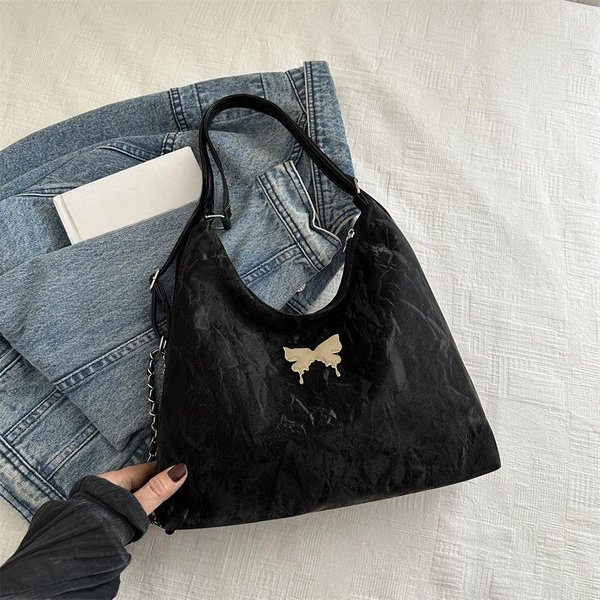 Nueva VersióN Coreana De Primavera Personalizado Casual Gran Capacidad Hermoso Nicho Simple Hombro Un Hombro Inclinado Bolsa De Dedo Gray-image